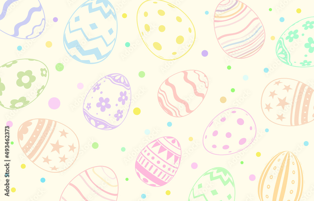 Happy Easter Day colorful egg beautiful pattern background