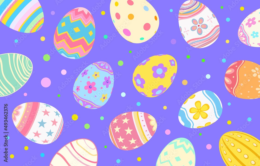 Happy Easter Day colorful egg beautiful pattern background