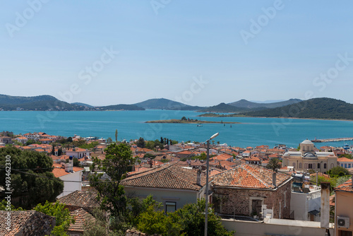 greek islands and aegean sea from cunda island photo