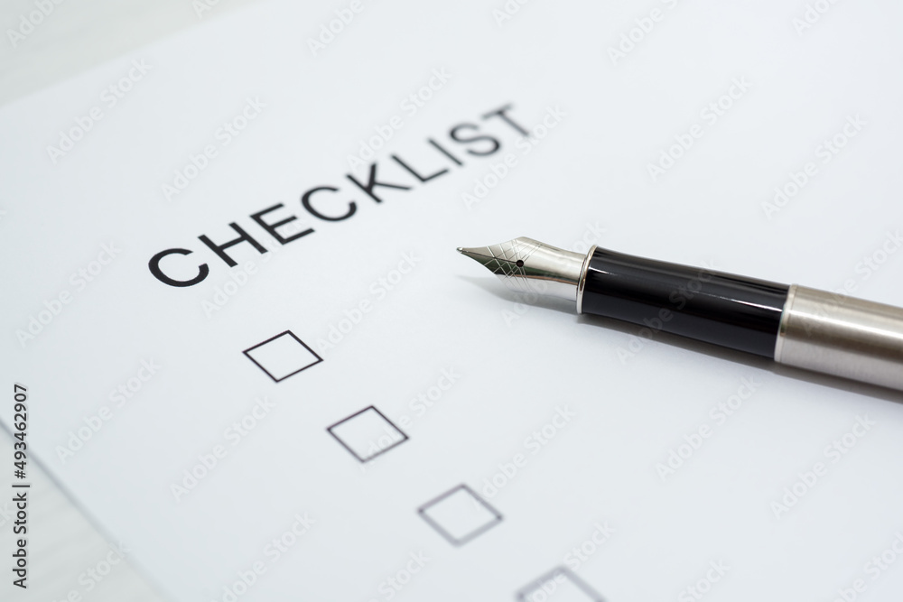 checklist on white paper