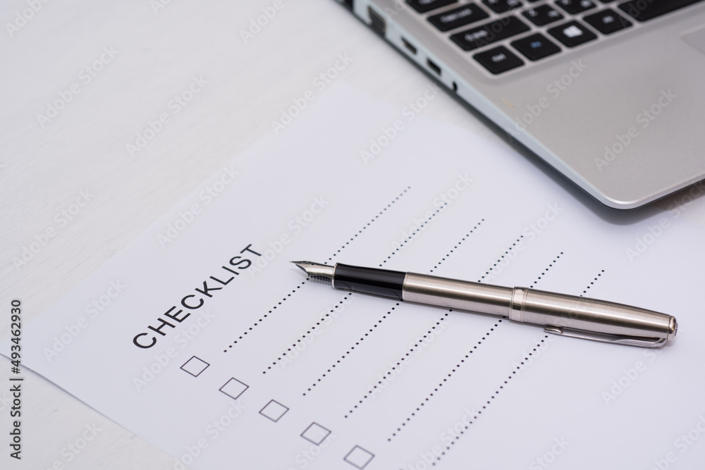 checklist on white paper checklist on white paper