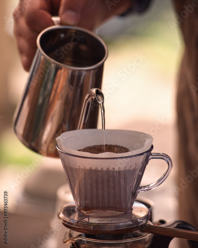 Barista making hand drip Coffee