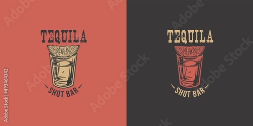 Tequila shot with lime and salt. Hand drawn illustration converted to vector isolated on white background