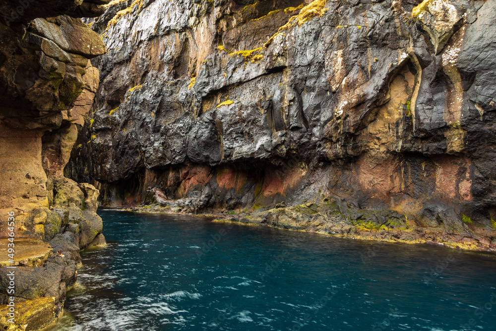 A natural harbor on the island of Eysturoy. Endalvik, Faroe Islands. A natural harbor on the island of Eysturoy. Endalvik, Faroe Islands.