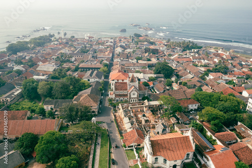 Galle Aerial View. The Fort Galle and Lighthouse. Sri Lanka. 