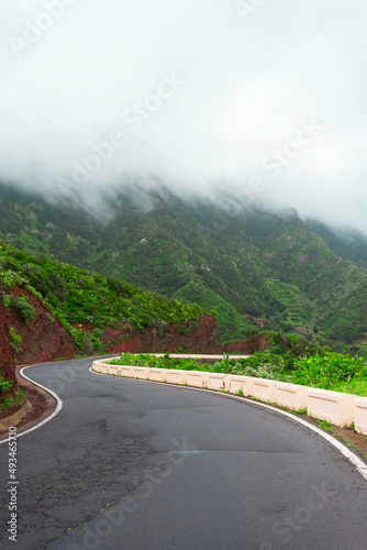 Clouds on the mountains of Anaga rural park. Tenerife, Canary Islands, Spain