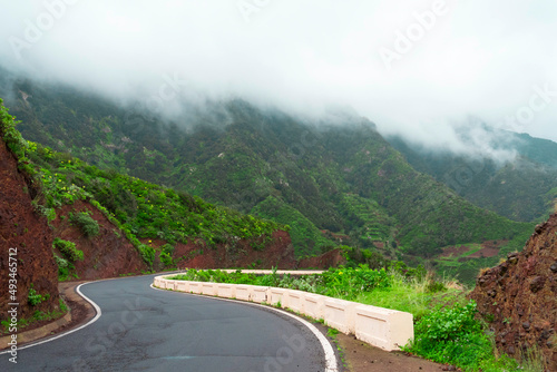 Clouds on the mountains of Anaga rural park. Tenerife, Canary Islands, Spain
