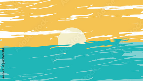 abstract beach sunset wit brush style.
Vector illustration.
EPS 10