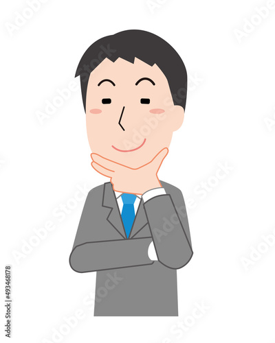 期待してうれしそうな男性