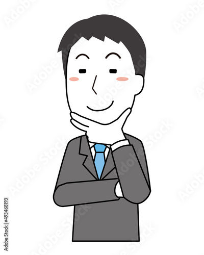 期待してうれしそうな男性