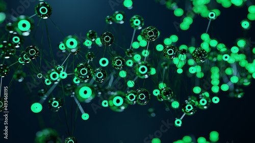 Organic Cells Connected Together in Abstract Pattern