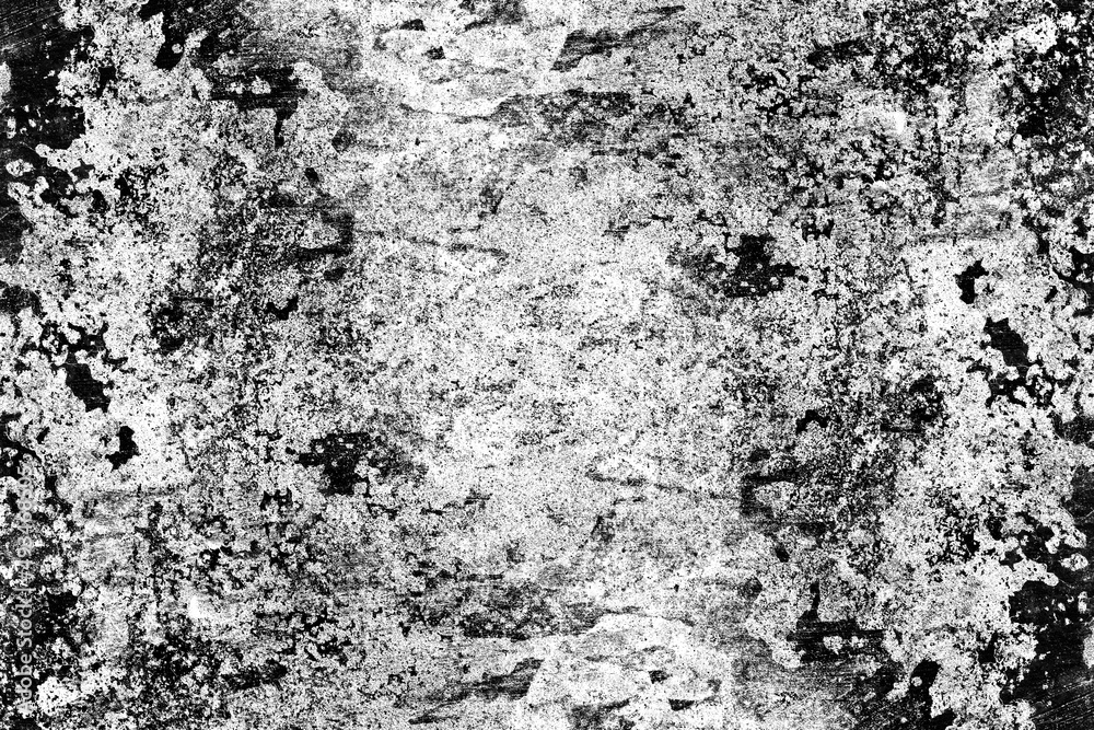 Fototapeta premium Scattered heavy grunge textured monochromatic cement plaster wall surface