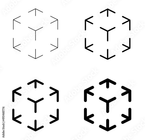 3dの立方体による仮想現実のアイコンセット