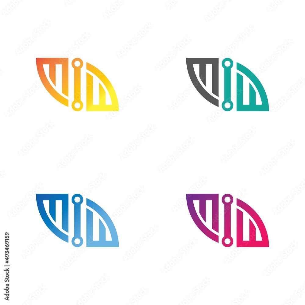 DNA logo template vector icon set