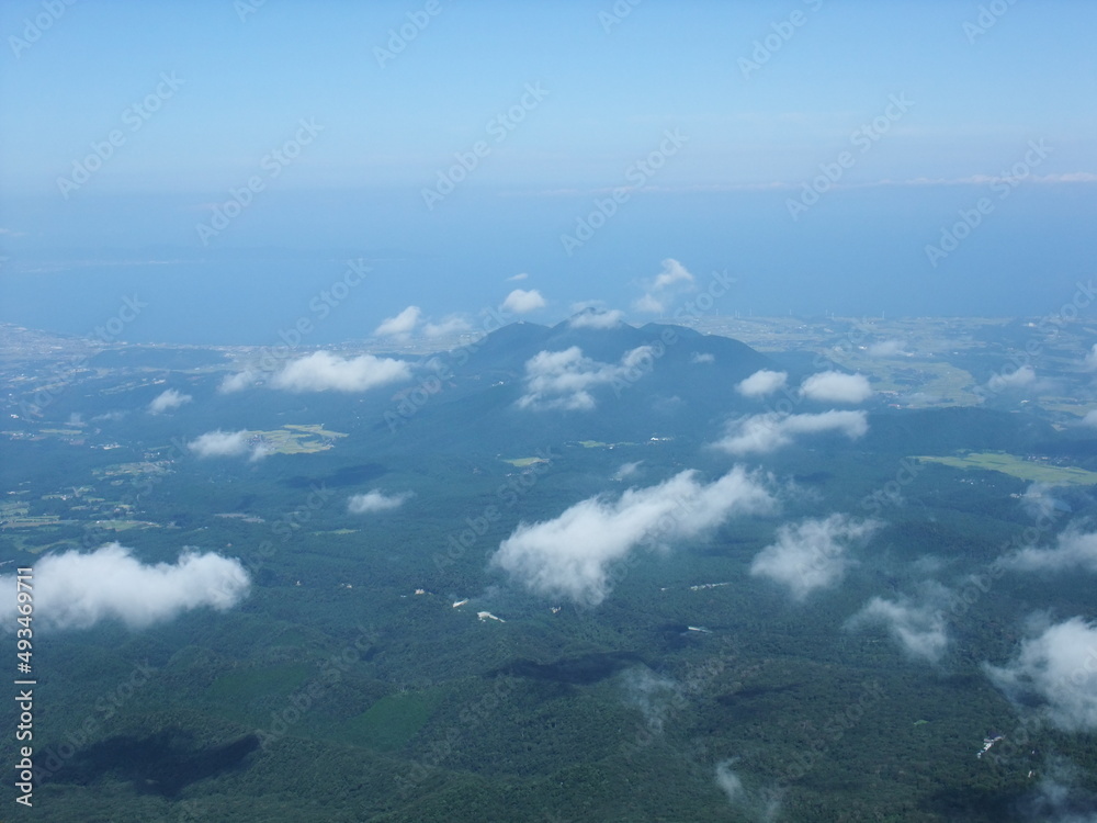 大山の登山道から見た風景