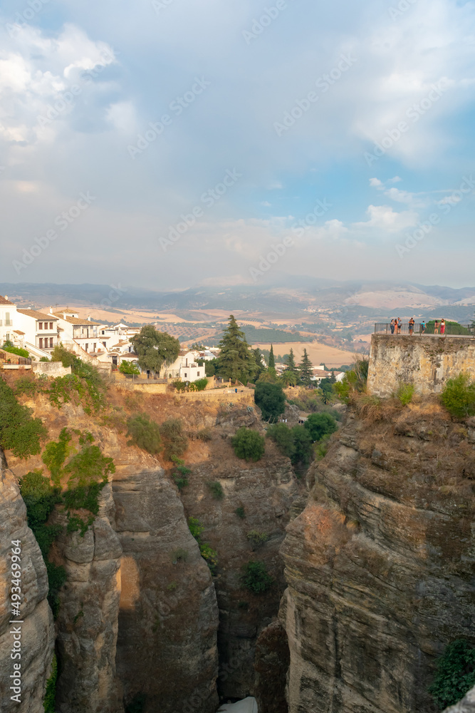 Ronda is located on a deep gorge where the river Tagus passes. Malaga. Andalusia. Spain. Europe. 