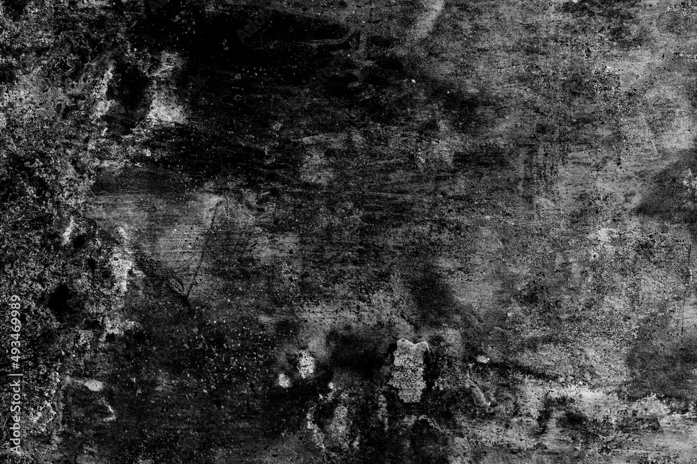 Dark rustic old concrete wall surface for texture background