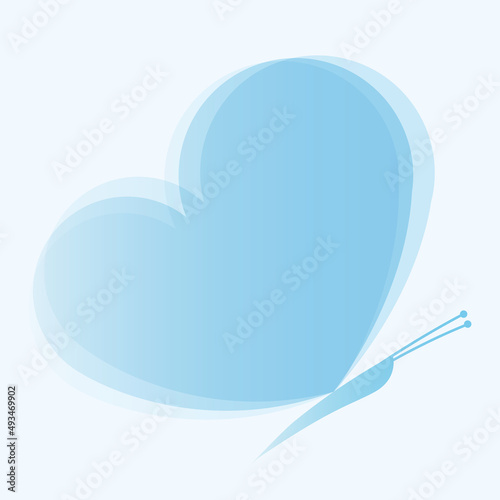 Butterfly wings shape of hearth