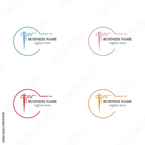 Tailor vector logo template icon set