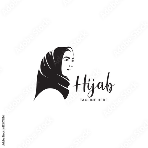 Simple hijab logo icon designs vector.