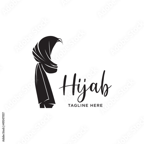 Simple hijab logo icon designs vector.