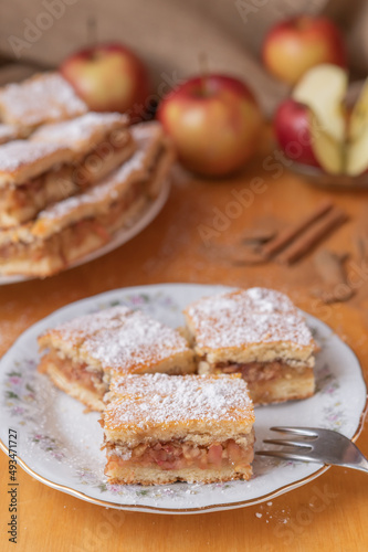Apple pie slices (traditional Hungarian version)