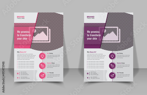 Beauty and spa salon flyer template vector design, business poster layout, beauty banners, poster and leaflets design