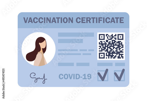 Health passport of vaccination for covid-19 icon. Vaccination certificate. Covid-19 id card. Coronavirus vaccine. Vector flat illustration
