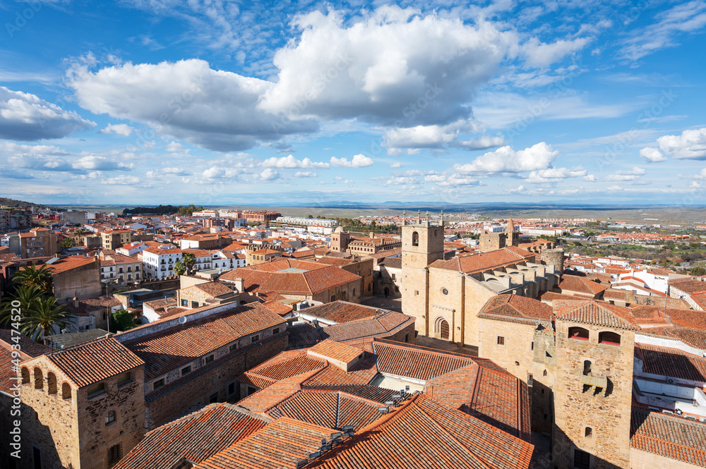 Panoramic view of Caceres, Extremadura, Spain. High quality photo
