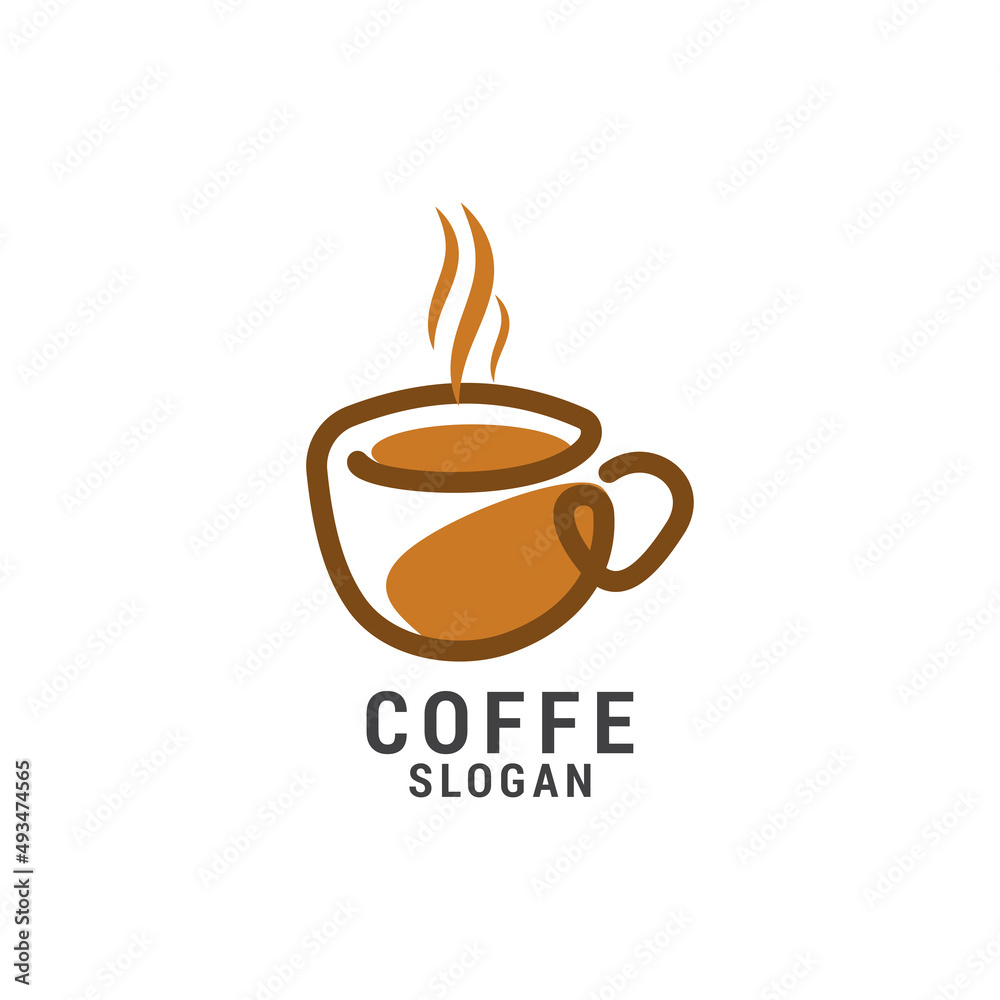 Obraz premium Coffee logo icon design template. Elegant, luxury, premium vector
