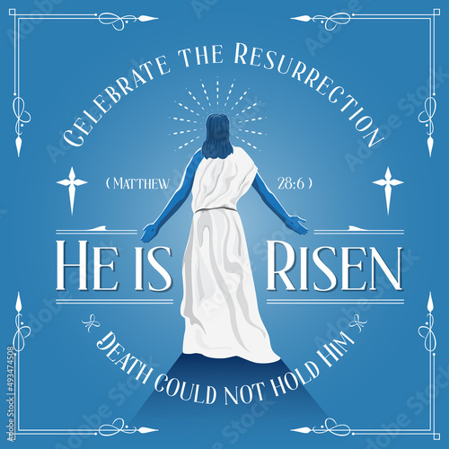 He is Risen Logo Vector Illustration