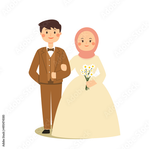 muslim bride and groom