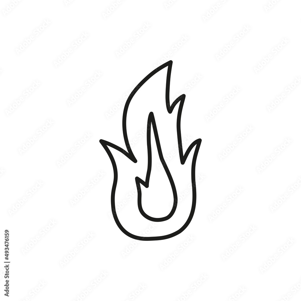Doodle outline fire flame. Doodle outline fire flame.