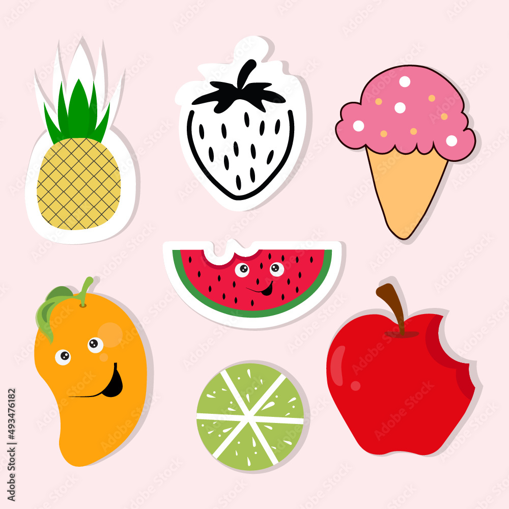 food stickers design 