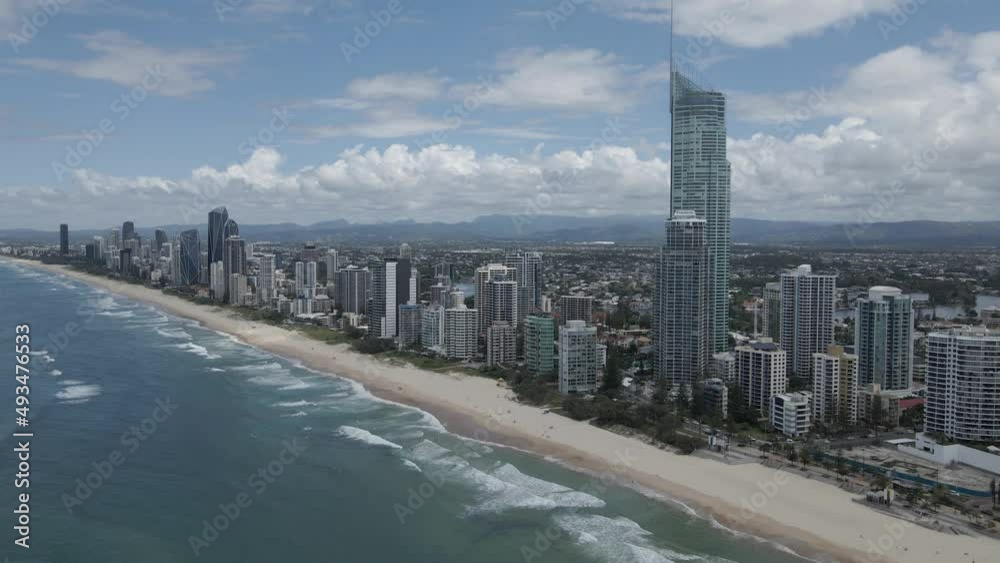 Surfers Paradise Beach, Resort And Skyline - Gold Coast, Queensland, Australia. - aerial Surfers Paradise Beach, Resort And Skyline - Gold Coast, Queensland, Australia. - aerial