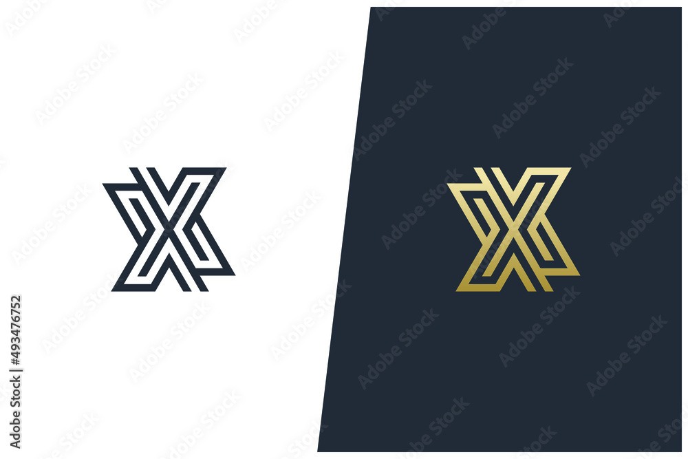 Fototapeta premium X Letter Abstract Monogram Vector Logo Concept Design. Modern, Elegant And Luxury Style 