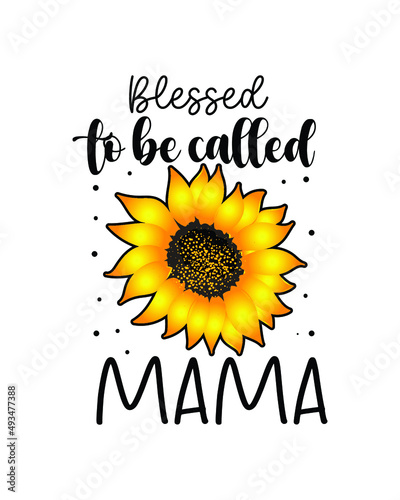Sunflower Mother's Sublimation design.Mother's day t-shirt design