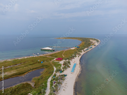 Dzharylgach Island. Aerial drone view. Skadovsk , Ukraine.