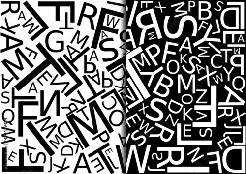 Картината върху платно Background with letters scattered chaotic