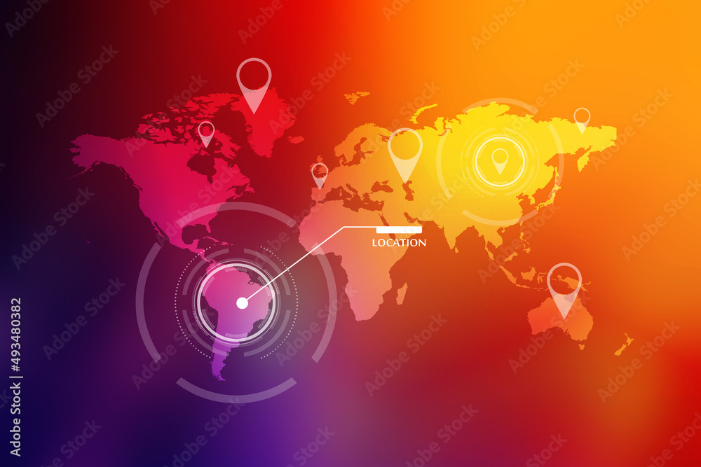 Obraz premium 2d rendering Red map pointer 