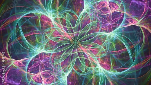 Kaleidoscope cosmic convergence  - seamless looping fractal abstract background for trippy music vj streaming backdrops.