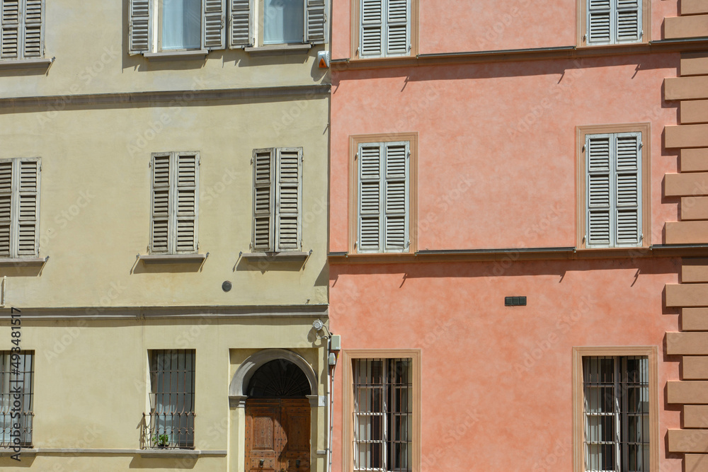 Parma city, walls, colors