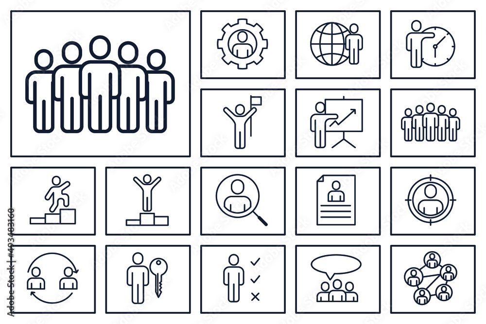 Business people, human resources set icon symbol template for graphic and web design collection logo vector illustration Business people, human resources set icon symbol template for graphic and web design collection logo vector illustration