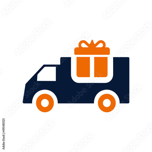 Delivery van, shipping icon. Simple editable vector graphics.