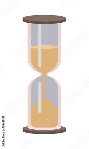 Hourglasses semi flat color vector object. Measuring time. Full sized item on white. Decorative object. Sand clock simple cartoon style illustration for web graphic design and animation
