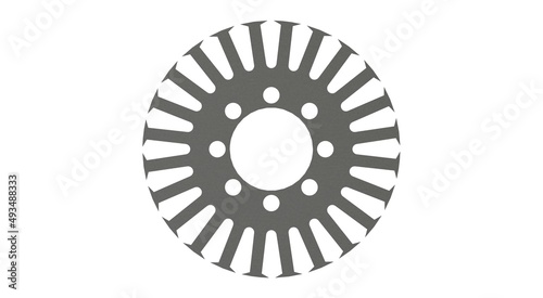 Billede på lærred Sheet metal parts used for rotor package manufacturing, 3d rendering