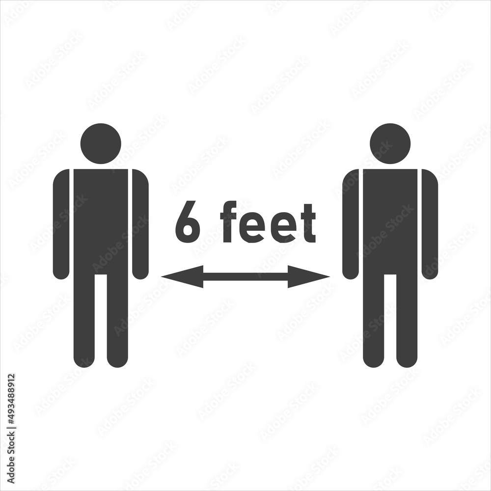 Social distance icon vector. social distancing icon. self quarantine sign Social distance icon vector. social distancing icon. self quarantine sign