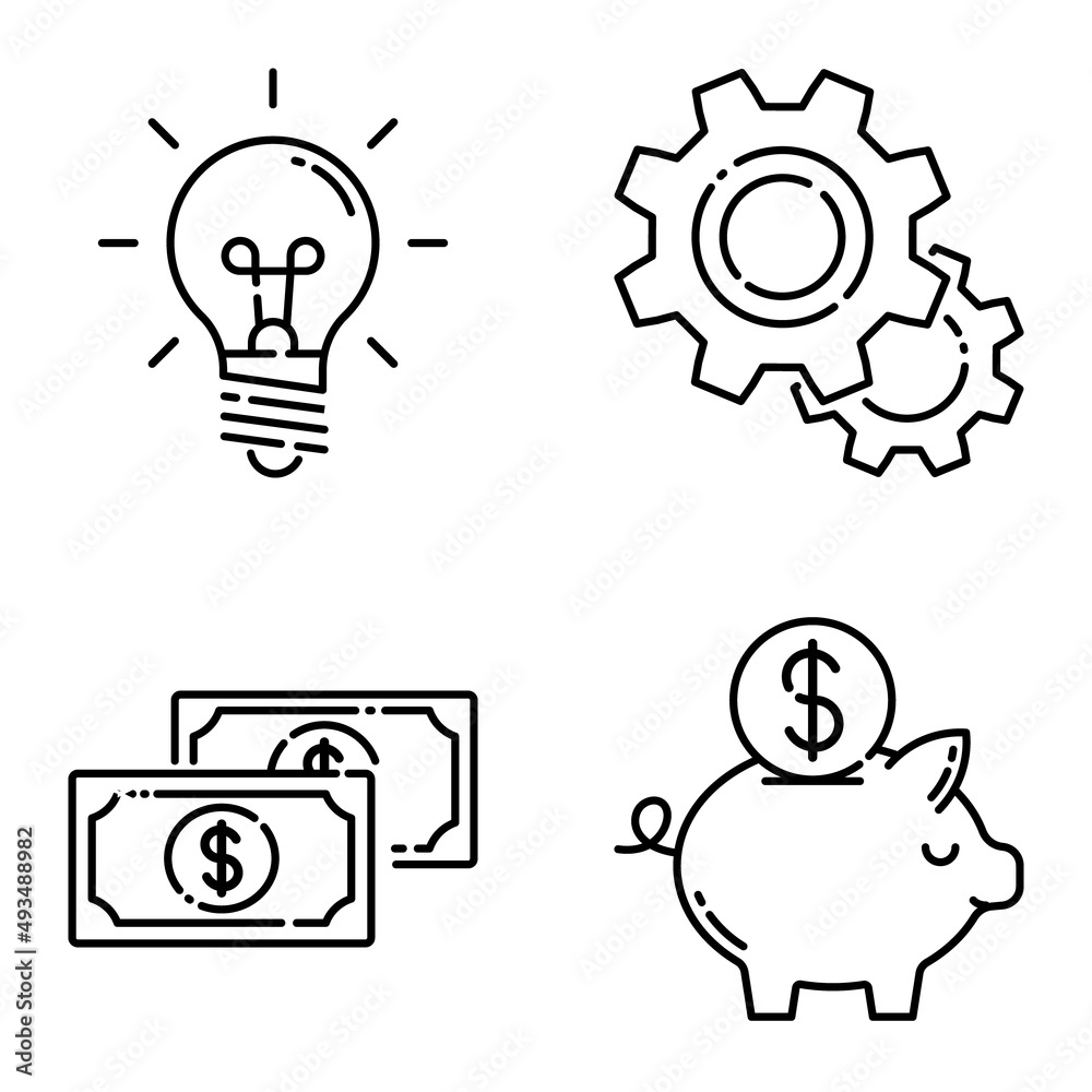 Business Flat Icon Set Isolated On White Background Business Flat Icon Set Isolated On White Background