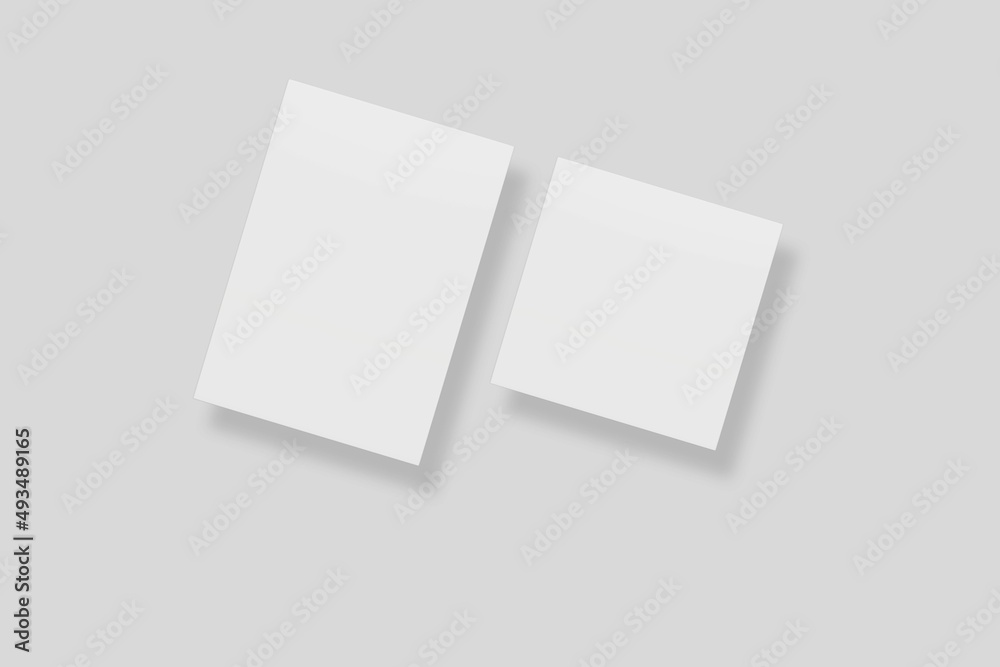 Blank paper for mockup. 3D Render