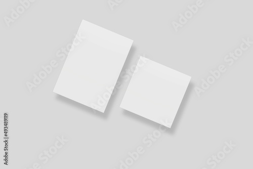 Blank paper for mockup. 3D Render